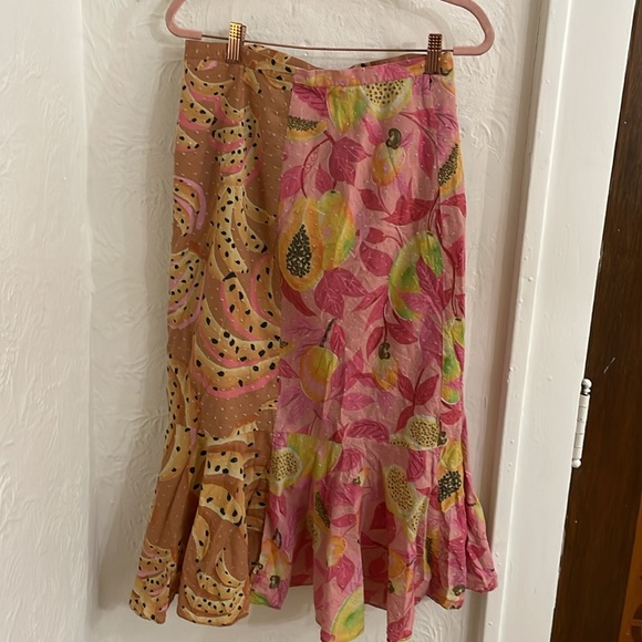 FARM RIO Women's Twice the Prints Wrap Midi Skirt Size S In Tropical Print - Picture 7 of 9